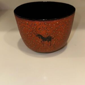 VINTAGE Burmese Lacquerware Bamboo Bowl